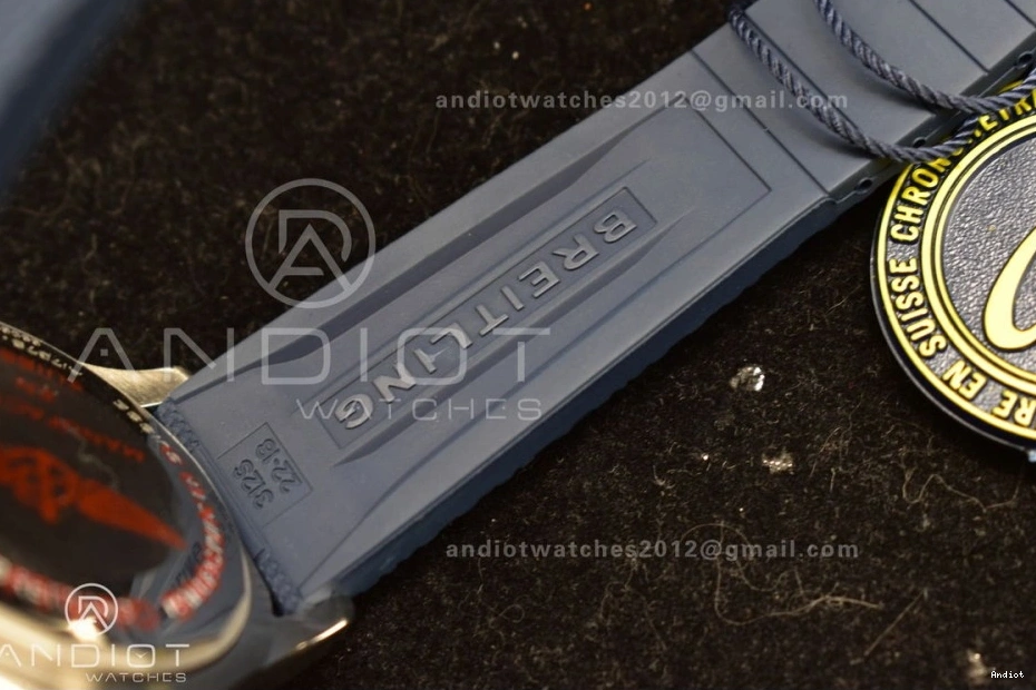 Best 1:1 Blue Rubber SS BLSF A2824 White Dial SuperOcean on Edition Automatic 42 Strap 0414
